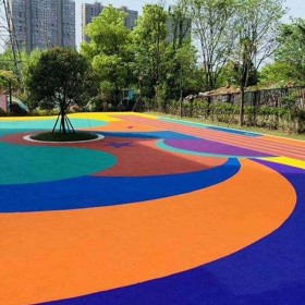彩色地面透水混凝土道路 生態(tài)透水地坪 海綿城市透水砼 量大免費(fèi)送貨到工地