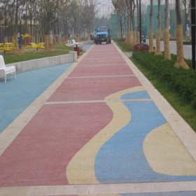 混泥土透水道路 混凝土彩色透水地面 彩色透水混凝路面 材料廠家報價